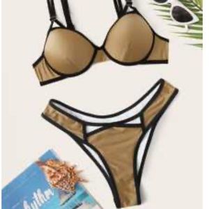 NEW gold and black bikini set